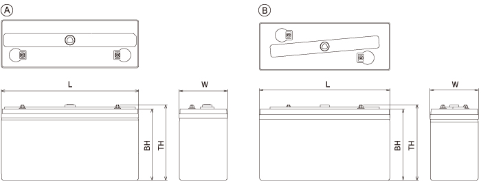 SEシリーズ 蓄電池外形図